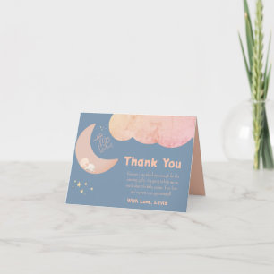 Cartão De Agradecimento Dreamy Baby Over the Moon Chá de fraldas