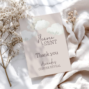 Cartão De Agradecimento Dreamy Beige Neutral Heaven Enviou Revelação de Gê