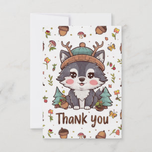 Cartão De Agradecimento Dreamy Bonito Wolf