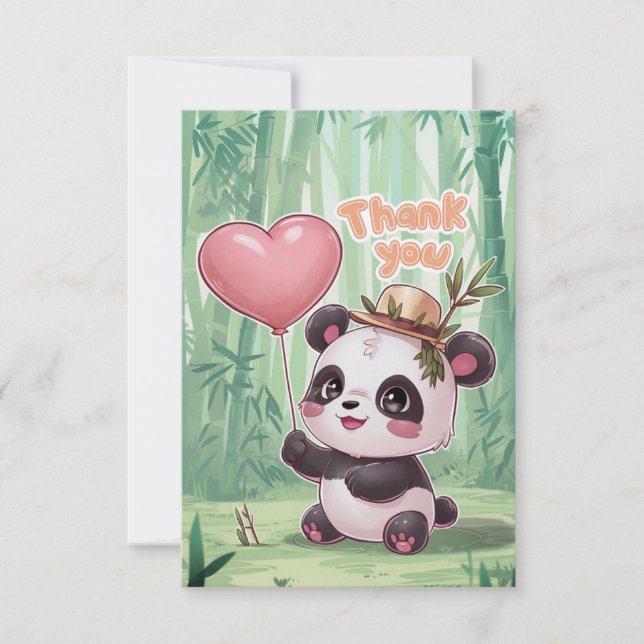 Cartão De Agradecimento Dreamy Elegant Panda (Frente)
