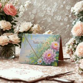 Cartão De Agradecimento Dreamy Lakeside Garden - Número da tabela de Casam