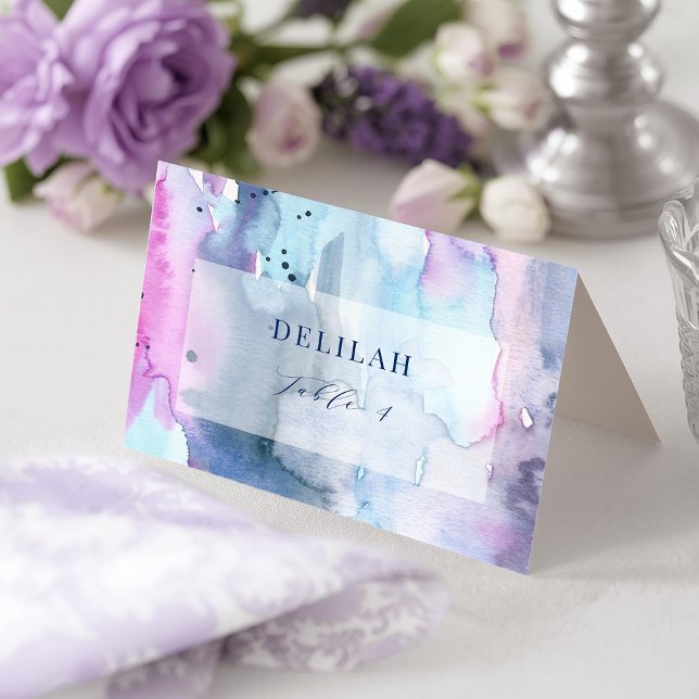 Cartão De Agradecimento Dreamy Spring Bridal Shower Folded Place Cards (Criador carregado)