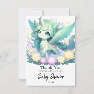 Cartão De Agradecimento Dreamy Unicorn Chá de fraldas