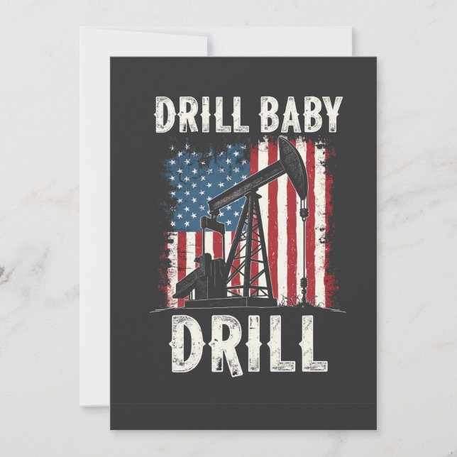 Cartão De Agradecimento Drill Baby Drill American Trump Energy Economy (Frente)