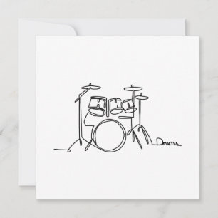 Cartão De Agradecimento Drummer Music Design Um Tambor De Linha