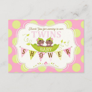 Cartão De Agradecimento Duas ervilhas em um obrigado africano das meninas