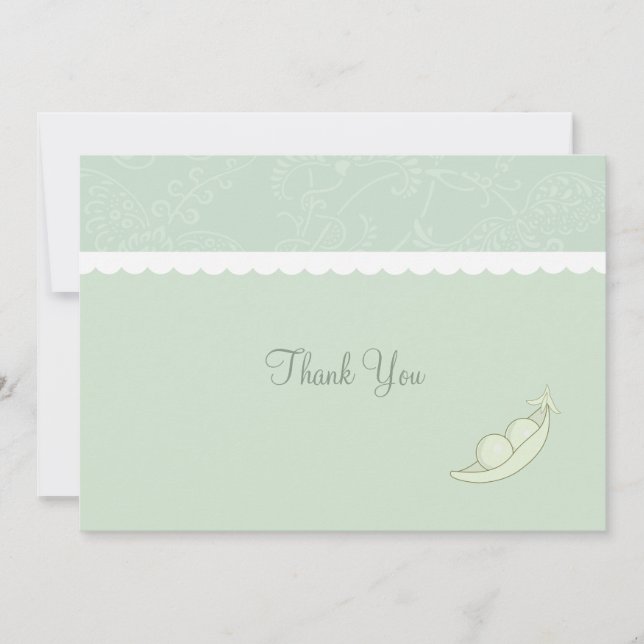 Cartão De Agradecimento Duas ervilhas em um obrigado do vagem você (Frente)