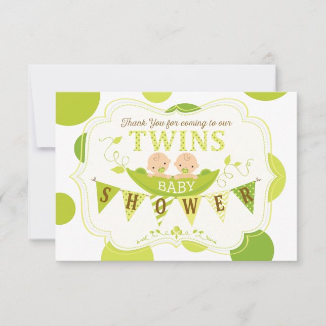 Cartão De Agradecimento Duas ervilhas em um vagem juntam o obrigado você (Frente)