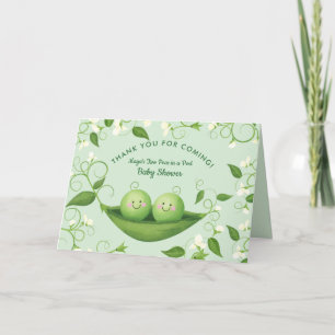 Cartão De Agradecimento Duas ervilhas num Chá de fraldas de pólvora