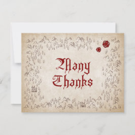 Cartão De Agradecimento Dungeon Map RPG Gamer Wedding