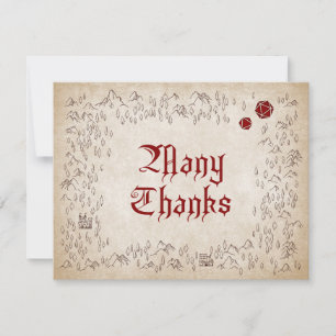 Cartão De Agradecimento Dungeon Map RPG Gamer Wedding