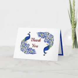 Cartão De Agradecimento Duo Peacock Folded Wedding Thank You Cards
