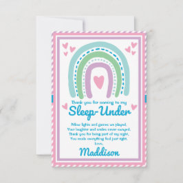 Cartão De Agradecimento Durma Debaixo de Metade Sono sob o Arco-íris