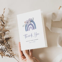 Cartão De Agradecimento Dusty Blue e Purple Boho | Arco-íris