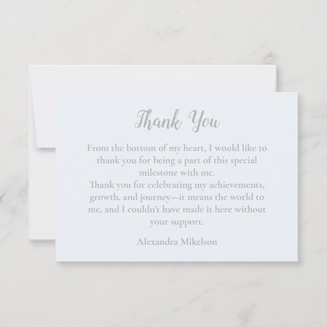 Cartão De Agradecimento Dusty Blue Elegant 50 & Fabulous Birthday (Frente)