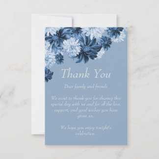 Cartão De Agradecimento Dusty Blue Floral Wedding Thank You Card