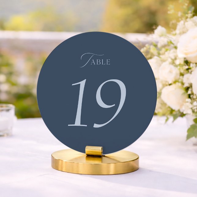 Cartão De Agradecimento Dusty Blue Wedding Table Number Sign 1-19 (Criador carregado)