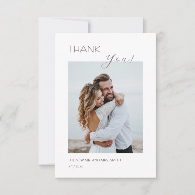 Cartão De Agradecimento Dusty Pink Boho  Flowers Thank You Card (Frente)