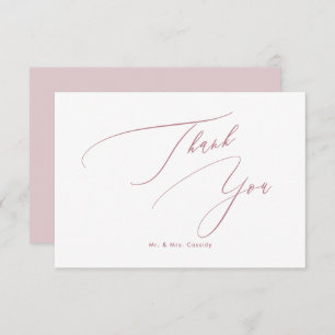 Cartão De Agradecimento Dusty Rosa DIY cores Luxe Script Obrigado