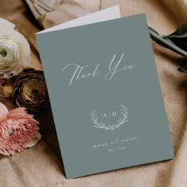 Cartão De Agradecimento Dusty Sage Thank you Wedding Folded Note Card
