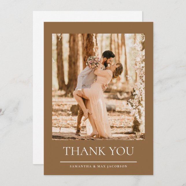 Cartão De Agradecimento E assim começa o casamento de fotos, obrigado (Frente/Verso)