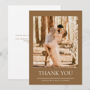 Cartão De Agradecimento E assim começa o casamento de fotos, obrigado