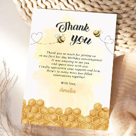 Cartão De Agradecimento É Tão Doce Ser Amarelo de Abelha Aniversário