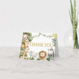 Cartão De Agradecimento É um Chá de fraldas de animais Safari na selva