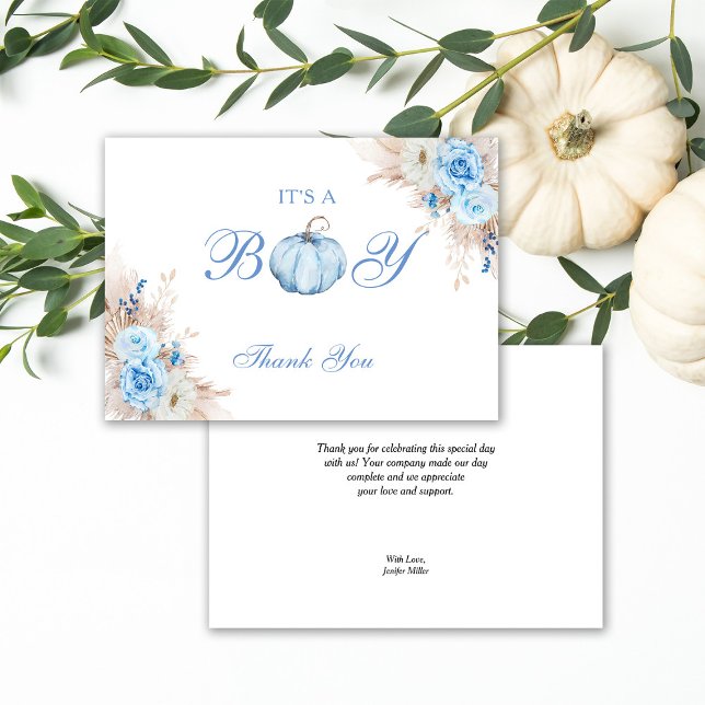 Cartão De Agradecimento É um Chá de fraldas de Rapaz. (Criador carregado)