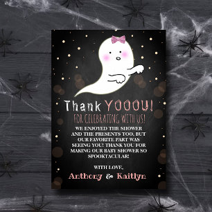 Cartão De Agradecimento É um Ghoul! Pequeno Chá de fraldas de Halloween