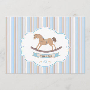 Cartão De Agradecimento É um obrigado do cavalo de balanço do menino voc