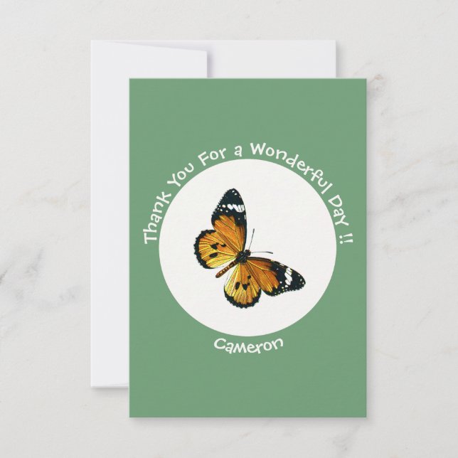 Cartão De Agradecimento É um Tigre Comum / Festa de Borboleta Rainha Afric (Frente)