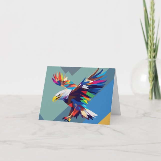 Cartão De Agradecimento Eagle pop art (Frente)