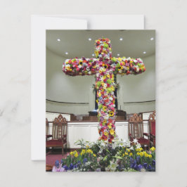 Cartão De Agradecimento Easter Card Beautiful Cross Covered with Flowers