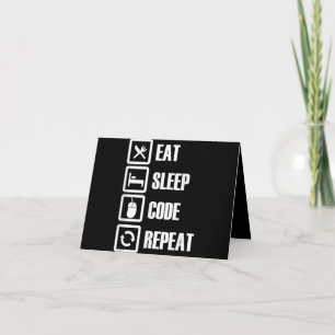 Cartão De Agradecimento Eat Sleep Code Repetir Engenheiro de Programação