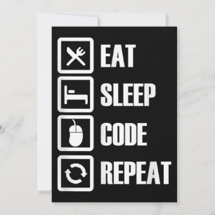 Cartão De Agradecimento Eat Sleep Code Repetir Engenheiro de programação d