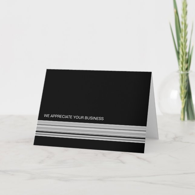 Cartão De Agradecimento Ebony Stripes Business Thank You Card (Frente)