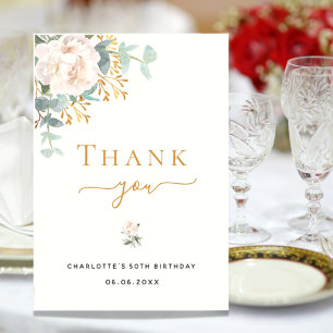 Cartão De Agradecimento Ecalyptus floral de aniversário elegante