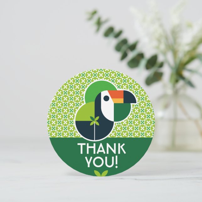 Cartão De Agradecimento Eco Friendly Geometric Toucan Nature Inspired (Em pé/Frente)
