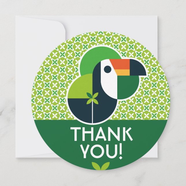 Cartão De Agradecimento Eco Friendly Geometric Toucan Nature Inspired (Frente)