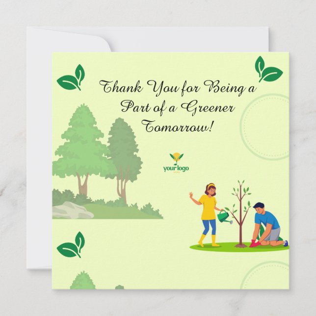 Cartão De Agradecimento Ecologização ecológica (Frente)