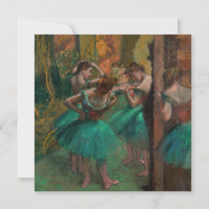 Cartão De Agradecimento Edgar Degas - Dançarinas, Rosa e Verde