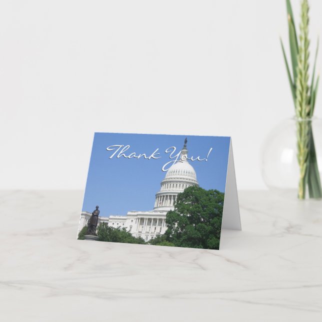 Cartão De Agradecimento Edifício do Capitólio em Washington DC (Frente)