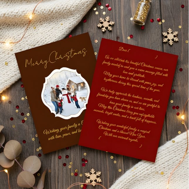 Cartão De Agradecimento  Editable Family Photo Christmas Card (Criador carregado)
