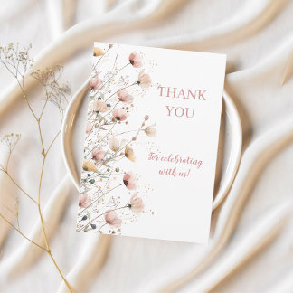 Cartão De Agradecimento editable wildflowers floral thank you card