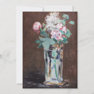 Cartão De Agradecimento Edouard Manet - Flores em um Vaso de Cristal