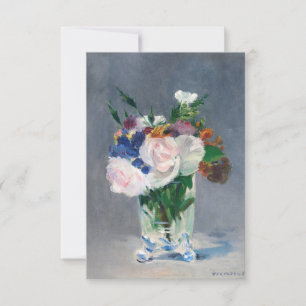 Cartão De Agradecimento Edouard Manet - Flores em um Vaso de Cristal