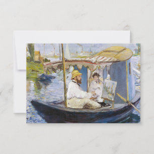 Cartão De Agradecimento Edouard Manet - Monet no seu barco estúdio