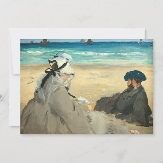 Cartão De Agradecimento Edouard Manet - Na Praia (Frente)