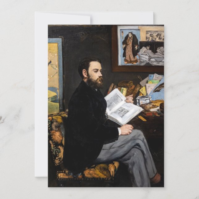 Cartão De Agradecimento Edouard Manet - Retrato de Emile Zola (Frente)
